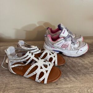 Piper Silver Sandals (New) Size 13 & Skechers in play condition Size 13.5